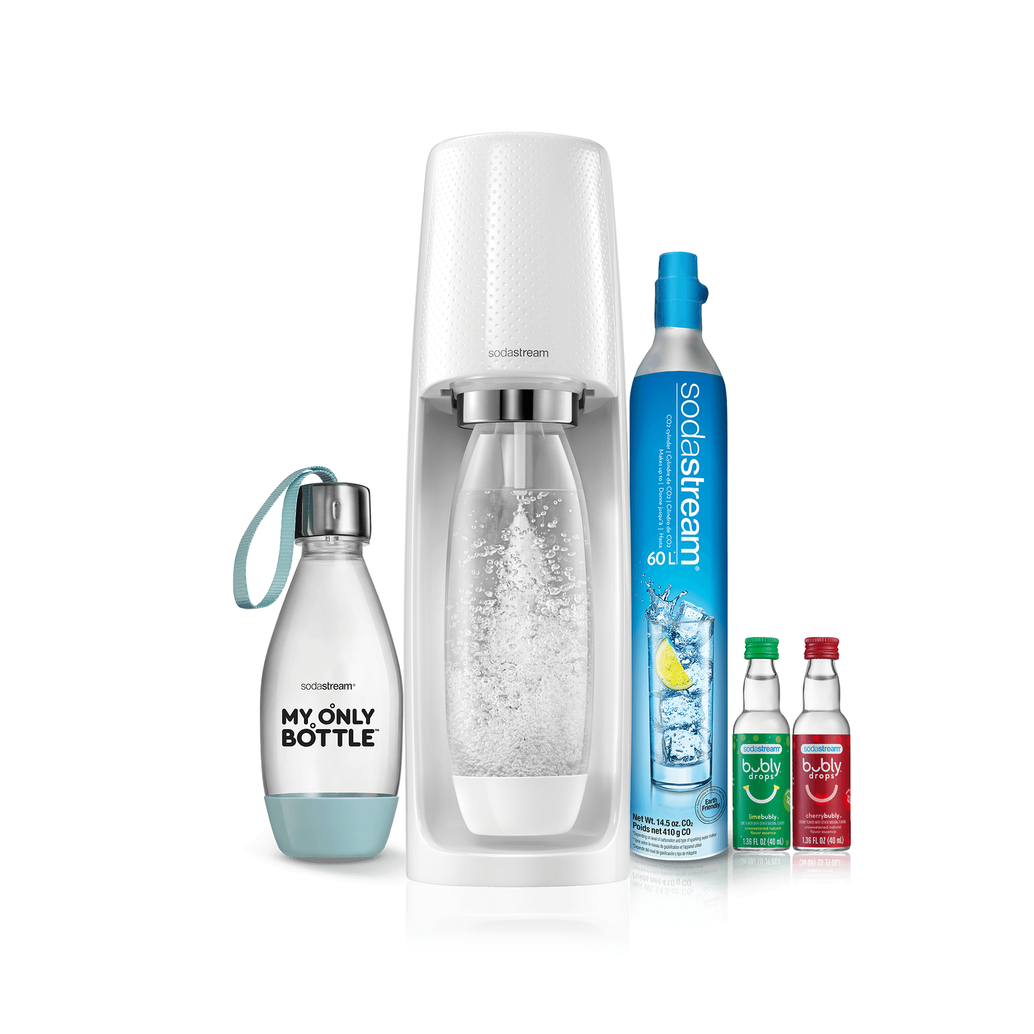 Fizzi Sparkling Water Maker with 2 bubly drops™ and My Only Bottle sodastream
