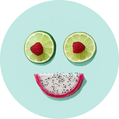 smiley made of fruits